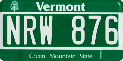 VT license plate NRW876