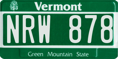 VT license plate NRW878