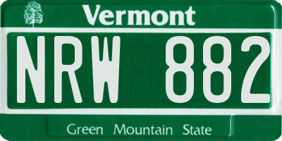 VT license plate NRW882