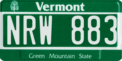 VT license plate NRW883
