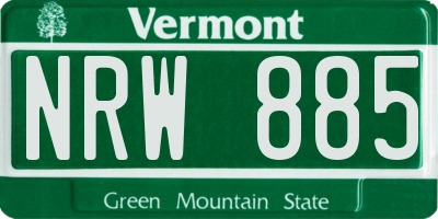VT license plate NRW885