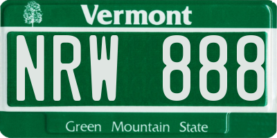 VT license plate NRW888