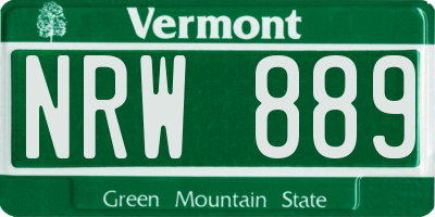 VT license plate NRW889