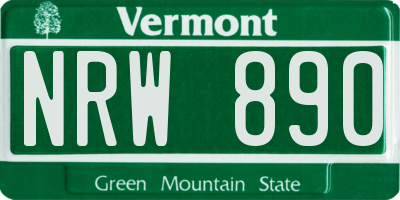 VT license plate NRW890