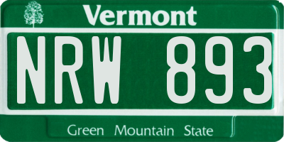 VT license plate NRW893