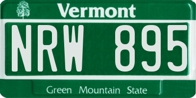 VT license plate NRW895