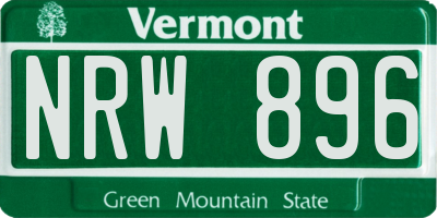 VT license plate NRW896