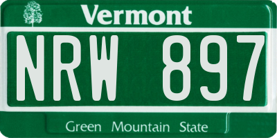 VT license plate NRW897
