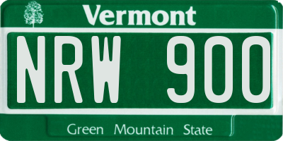VT license plate NRW900