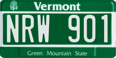 VT license plate NRW901