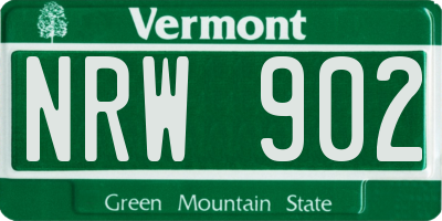 VT license plate NRW902