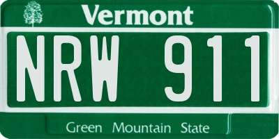 VT license plate NRW911