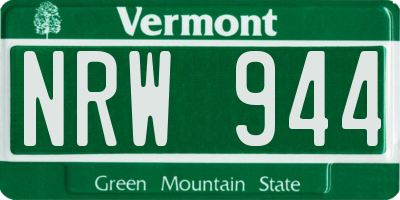 VT license plate NRW944
