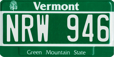 VT license plate NRW946