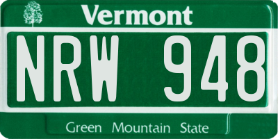 VT license plate NRW948