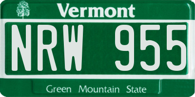 VT license plate NRW955