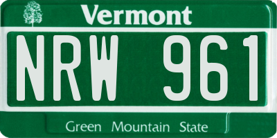 VT license plate NRW961