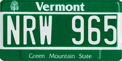 VT license plate NRW965