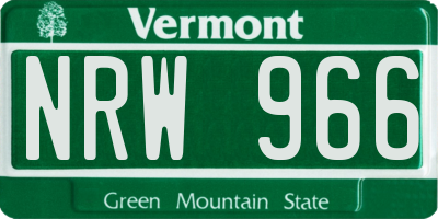 VT license plate NRW966