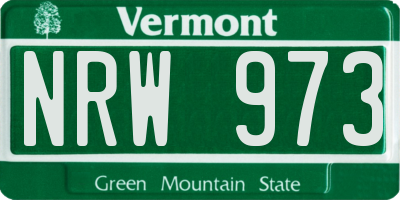 VT license plate NRW973