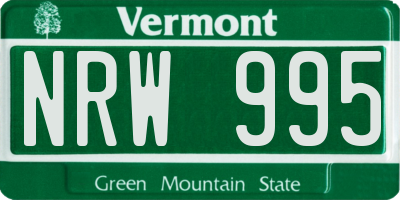 VT license plate NRW995