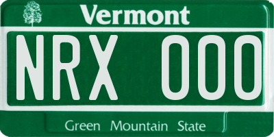 VT license plate NRX000
