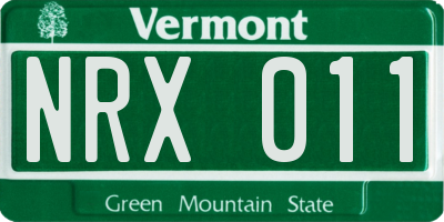 VT license plate NRX011