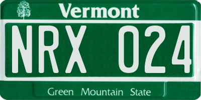 VT license plate NRX024