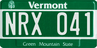 VT license plate NRX041