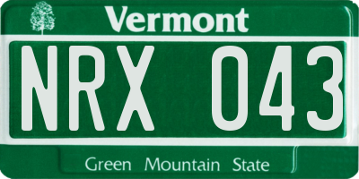 VT license plate NRX043