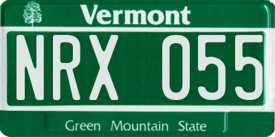 VT license plate NRX055