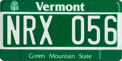 VT license plate NRX056