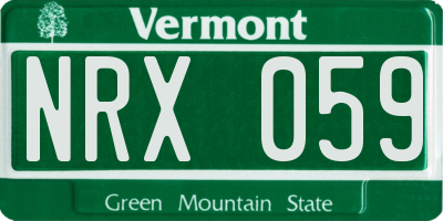 VT license plate NRX059