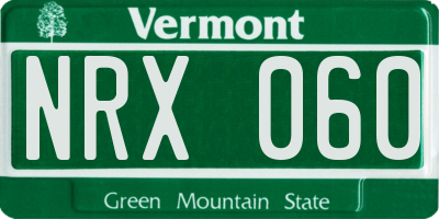 VT license plate NRX060