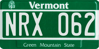 VT license plate NRX062