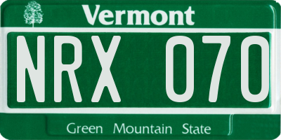 VT license plate NRX070