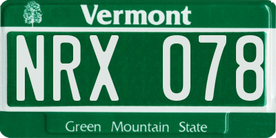 VT license plate NRX078