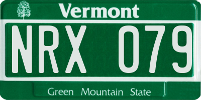 VT license plate NRX079