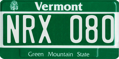 VT license plate NRX080