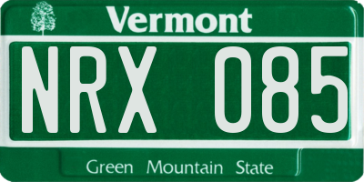 VT license plate NRX085