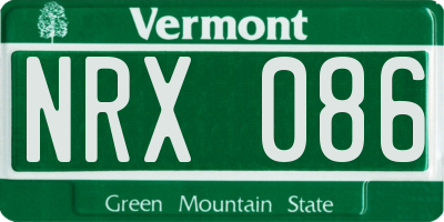 VT license plate NRX086