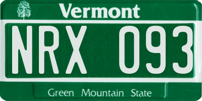 VT license plate NRX093