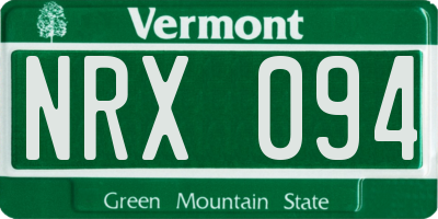 VT license plate NRX094