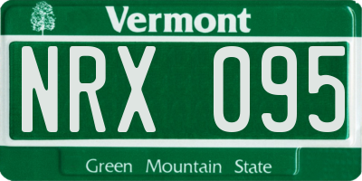 VT license plate NRX095