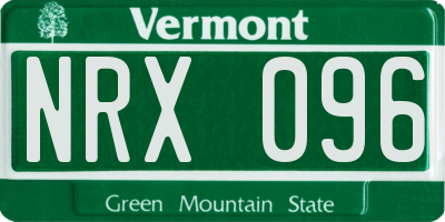 VT license plate NRX096