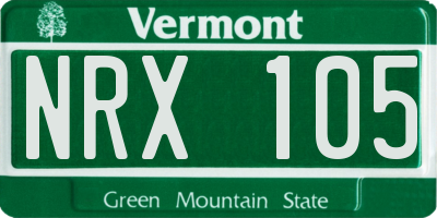 VT license plate NRX105