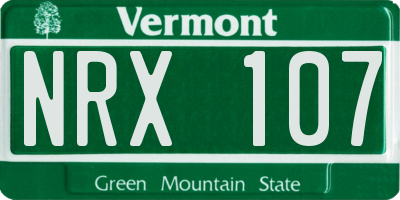VT license plate NRX107