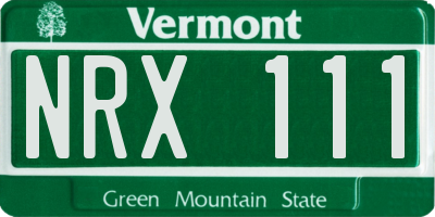 VT license plate NRX111