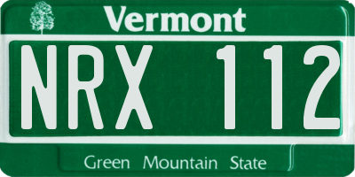 VT license plate NRX112