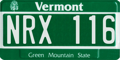 VT license plate NRX116